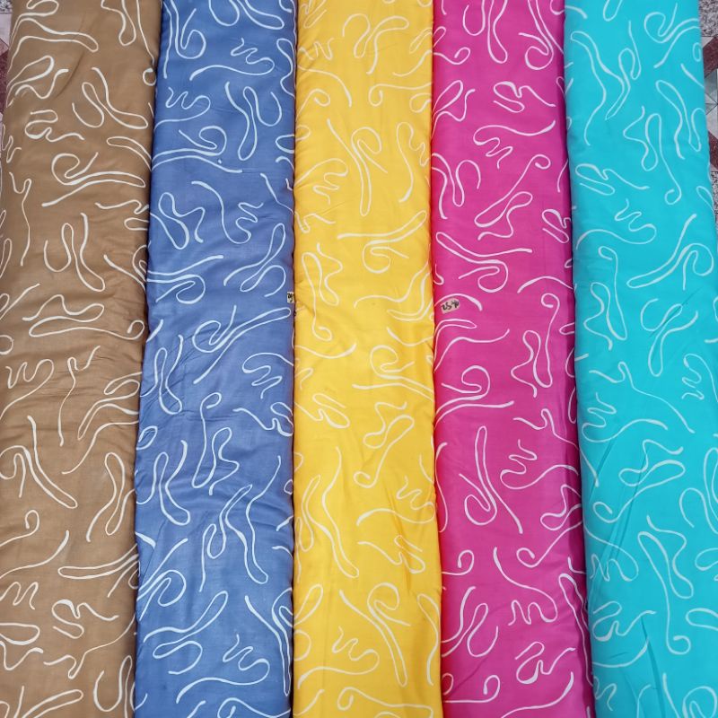Kain rayon motif abstrak bahan daster oneset mukena (harga per 0,5m)