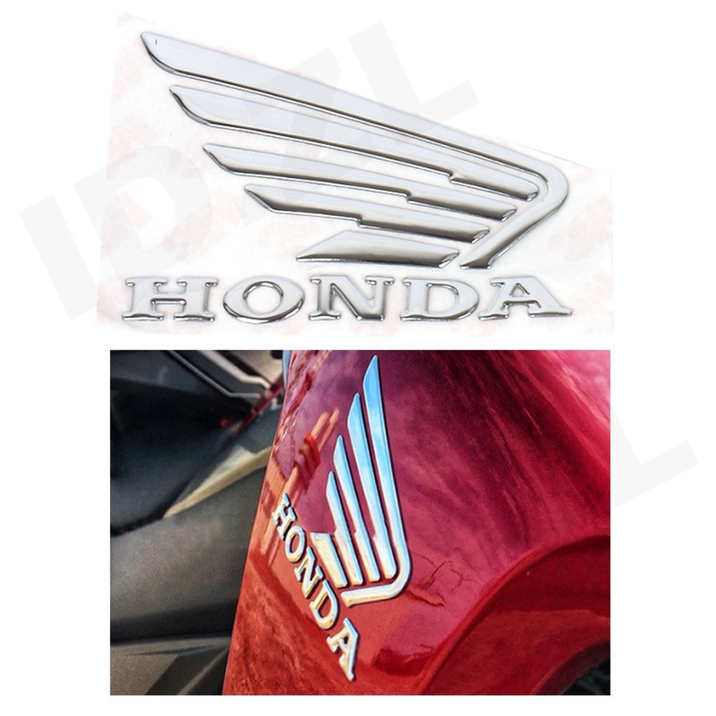 Emblem Sayap Vario 150 Honda Timbul Logo Wing Wings Sticker 2 Pcs Sepasang Kiri dan Kanan Krom Chrome Gold Red Black Silver Hitam Merah Emas Vario 150 Pcx Rc100 Astrea Star Prima C70 Original Ori