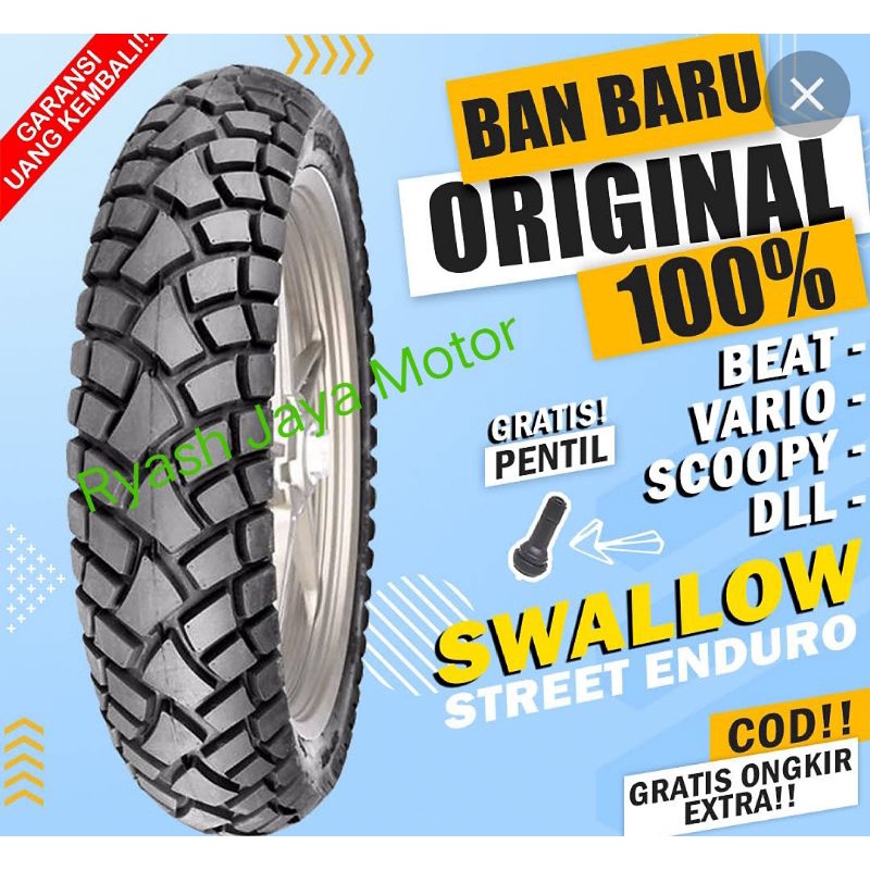 Ban Swallow Tubeless Katana/Viper/Urban grip/Sea Hawk for beat/Vario/Scoopy/Spacy/Fino/Mio M3/Mio Gear/Smile/X-Ride/Xeon/rc/soul GT/Mio j/Mio S/Mio Z/Vario lama/125/150/Beat esp/pop/street/F1/karbu/Spacy F1/karbu/Fino/Genio/Beat new 2020/