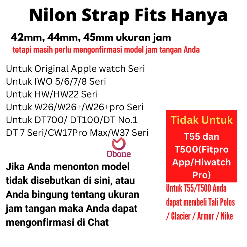 Nilon Strap untuk A watch Series 3 4 5 6 7 8  HW22 IWO iwatch Tali jamtangan smartwatch woven nylon 42mm 44 mm 45mm