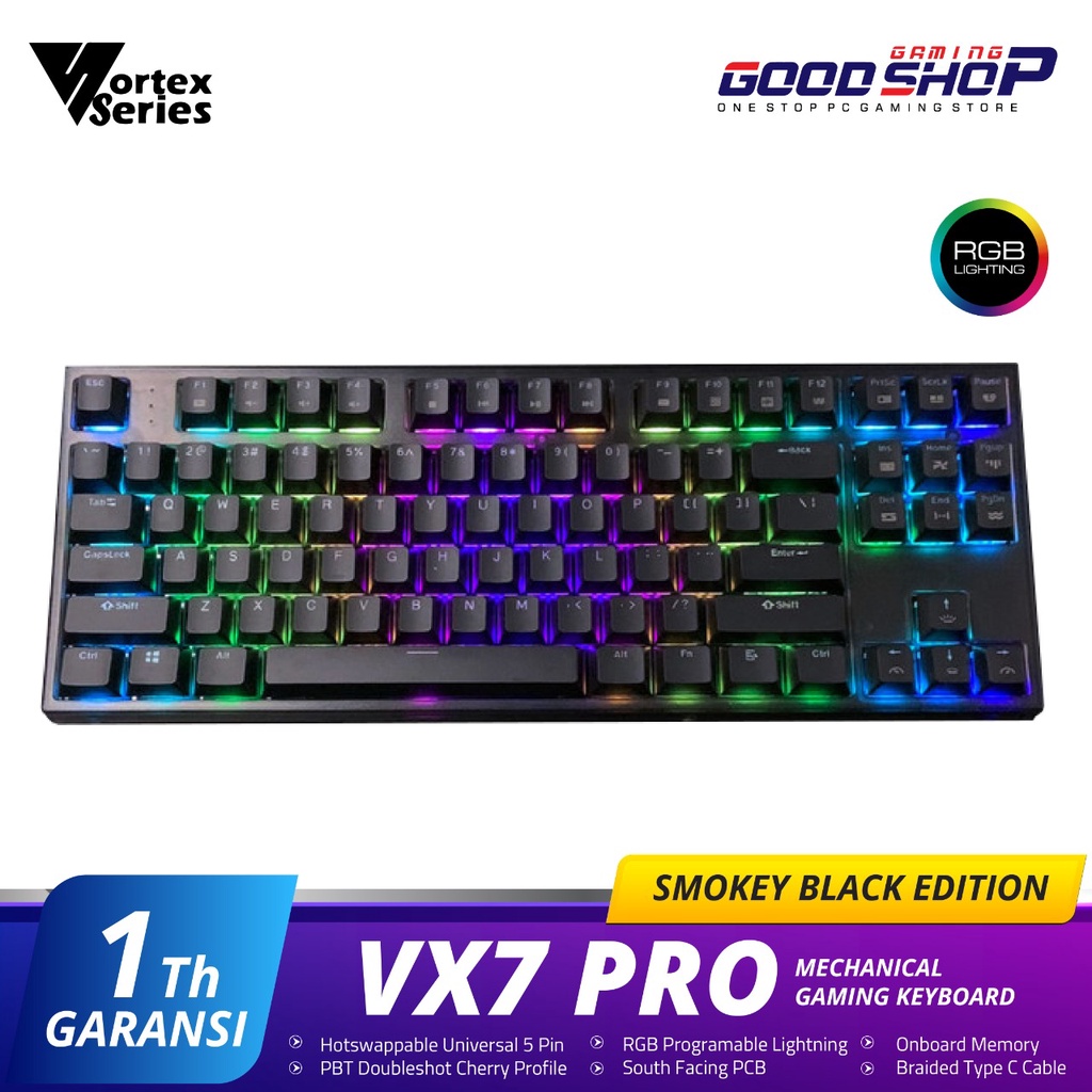 VortexSeries VX7 Pro Smokey Black Edition Mechanical Keyboard