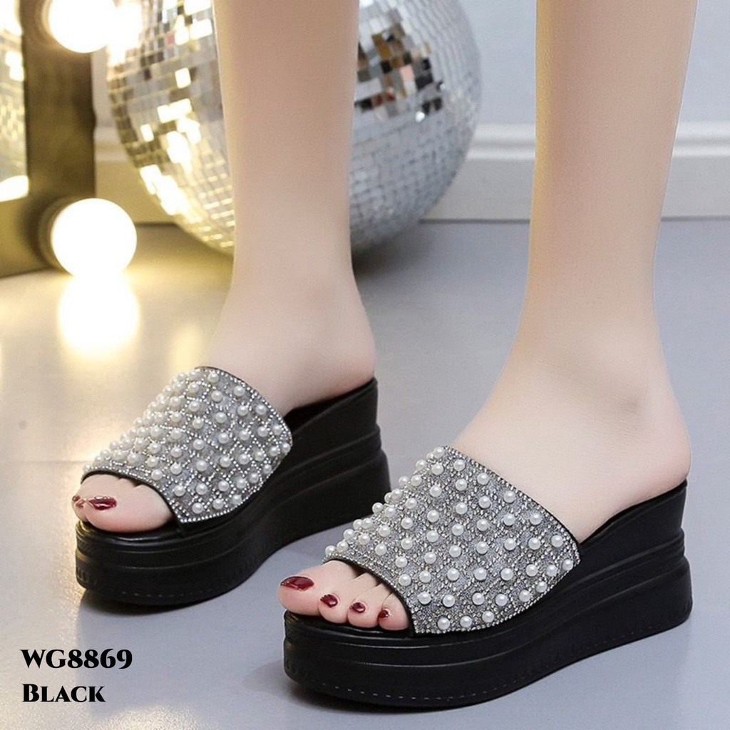 WYN SANDAL MUTIARA WEDGES HIGHSOLE KOREA SHOES WG8869