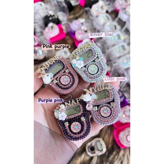 Led Alarm Tasbih Digital Cantik Swarovski Premium Alat Dzikir Digital Stormemey