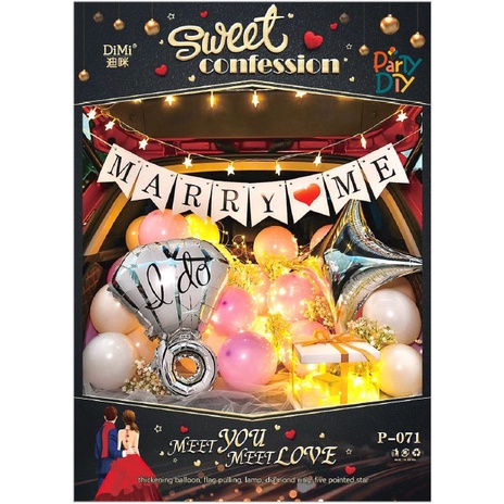 Marry Me Dekorasi Set / Balon Foil Proposal /  Balon Love