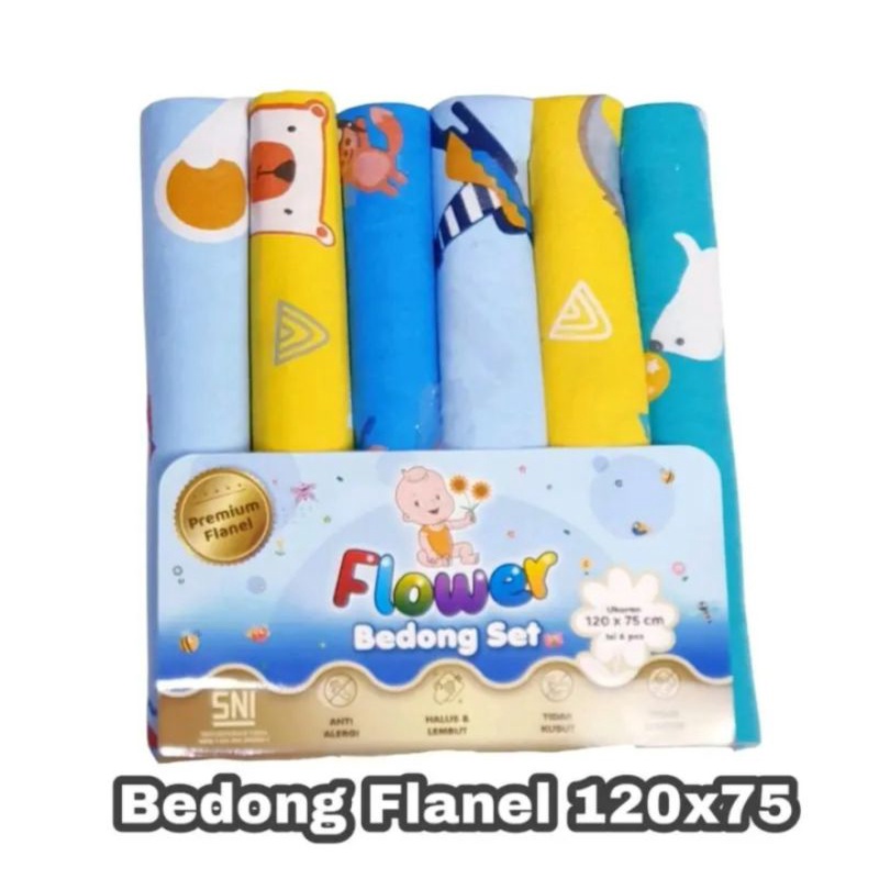 6 Pcs (1/2 Lusin) Bedong Bayi Flower Jumbo Cocobear 120x90cm | 125x75cm Planel Baby SNI Quality Export Flower Premium