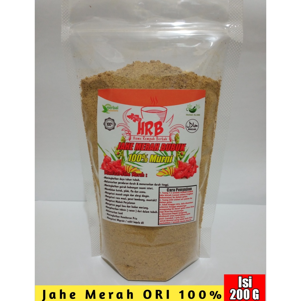 

Serbuk Murni Jahe Merah 100% ori 200 Gram / Bubuk Jahe Merah Ori Isi 200 Gram / Murni Jahe Merah Bubuk 100% / Jahe Merah Original Murni 100%