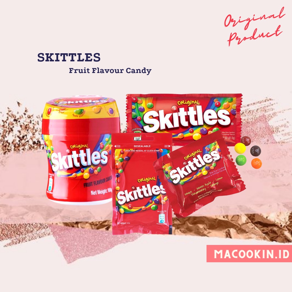 Jual Skittles Candy Original Fruits 100gr 45gr Permen Buah Original ...