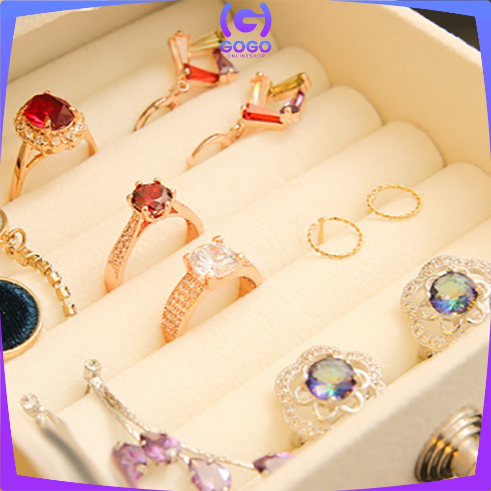 GOGO-K136 Kotak Perhiasan Tingkat 4 Laci Rak Acrylic Organizer Anting Cincin Anti Debu / Tempat Penyimpanan Aksesoris Kalung Wanita Rak Kosmetik Multifungsi