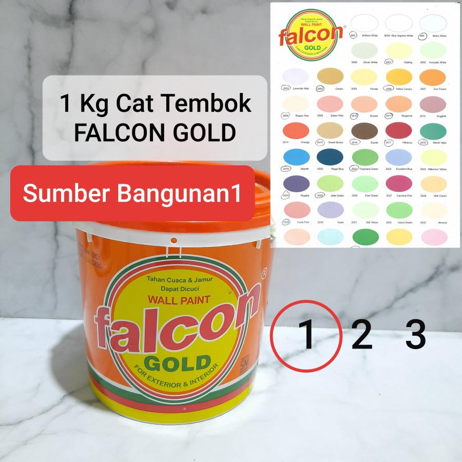 Cat tembok Falcon 1kg cat warna tembok kecil 1 kg