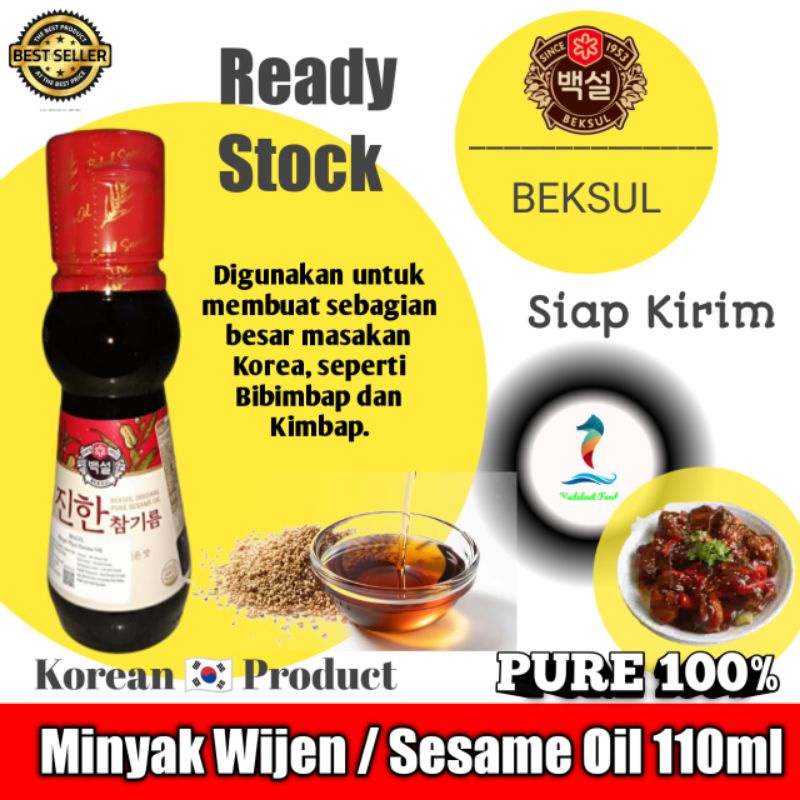 

[BELI 2 atau 4 LEBIH MURAH] Korea Beksul Sesame Oil / Minyak Wijen; 110 ml