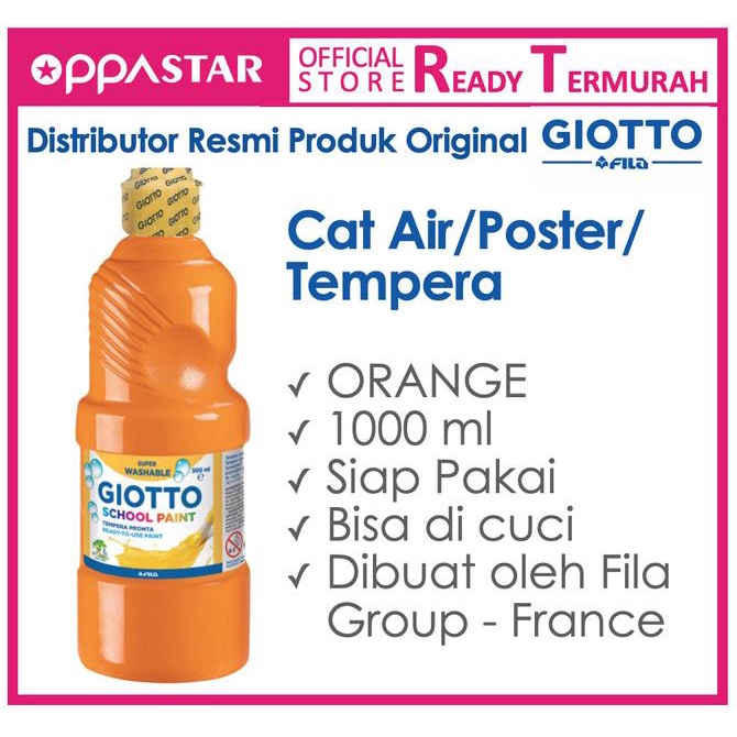 

[COD] Giotto School Paint 1000 ml Orange - Cat Poster Kertas TERUJI Kode 1064