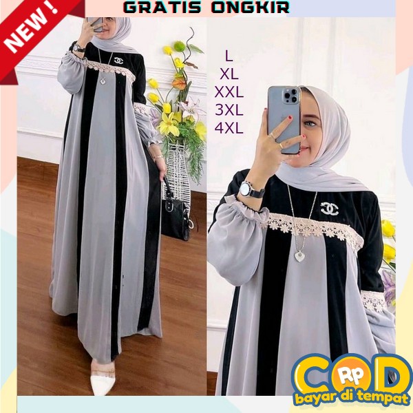 Baju Gamis Wanita Lebaran Terbaru 2022 Gamis Cewek Lebaran Wanita Muslim Elegan Mewah Original Murah