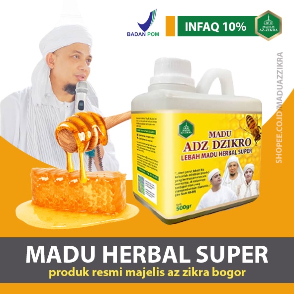 RESMI MADU ADZ DZIKRO Asli Herbal Super Manis Az Zikra Azzikra Azikra Kemasan Baru 500gr