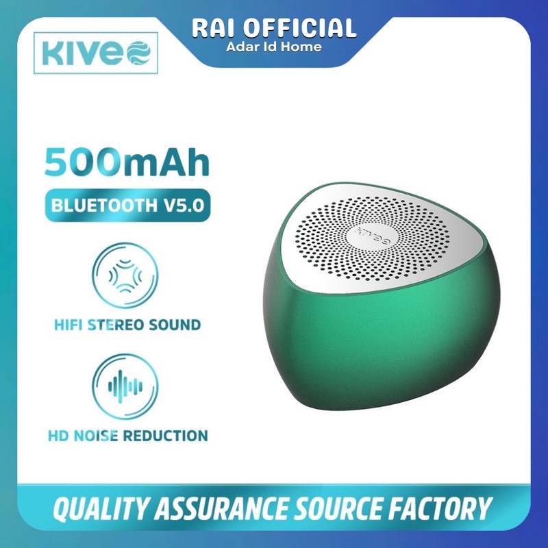 KIVEE Speaker Bluetooth Mini Portable TWS Wireless 6D Stereo Music LED