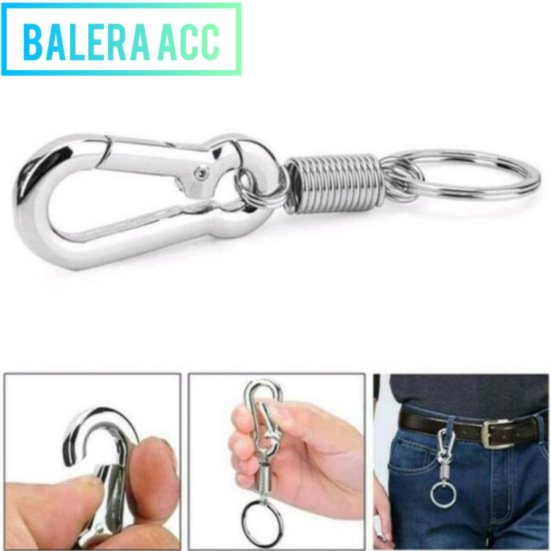 Gantungan kunci motor dan mobil stainless Keychan Keyring Carabiner