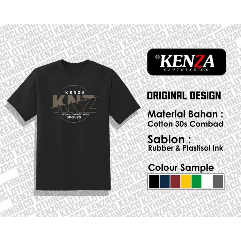 Kaos Distro bahan cattun 30s combed lengan pendek motif keren warna hitam abu muda maroon hijau boto