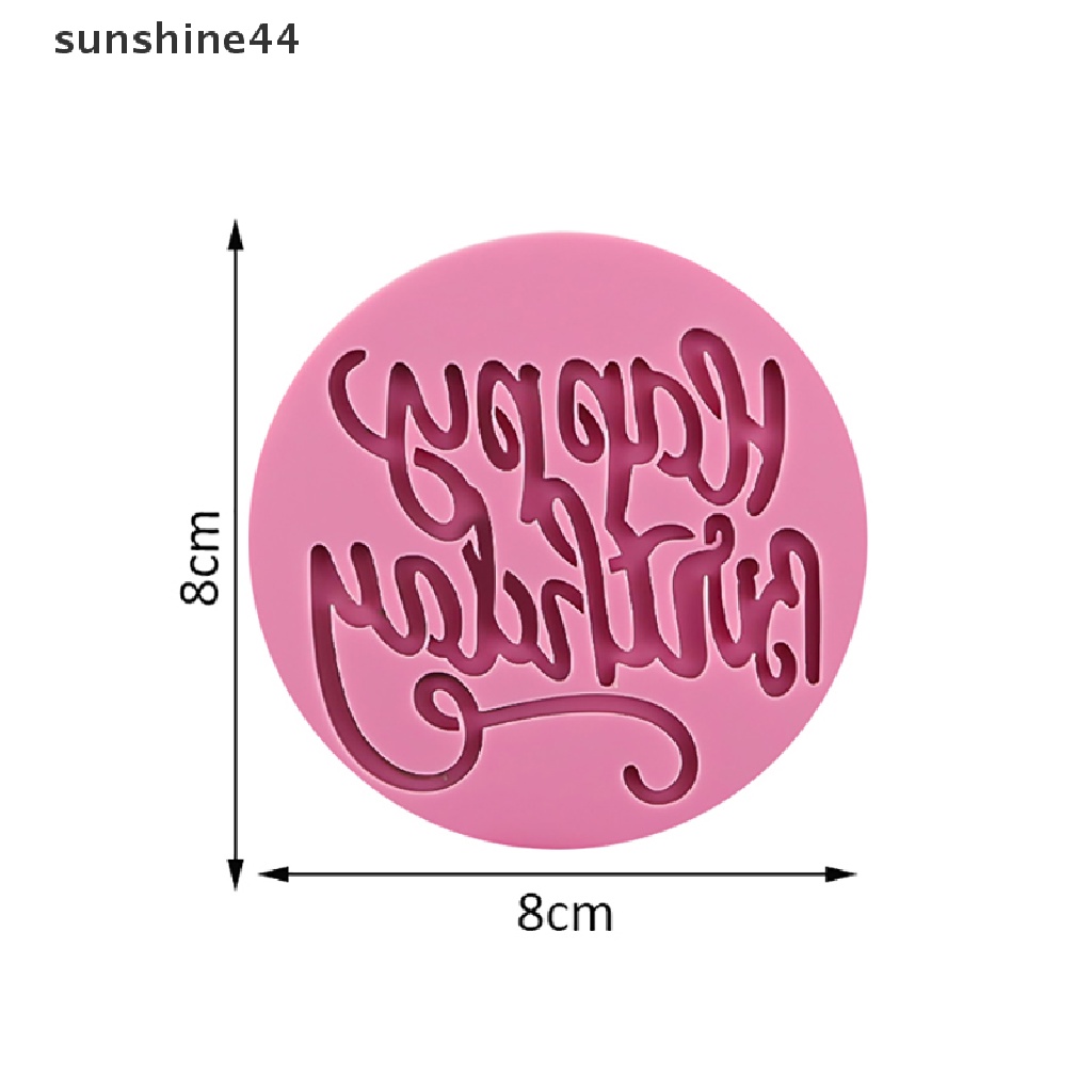 Sunshine Cetakan Kue / Fondant Bentuk Bulat Tulisan Happy Birthday Bahan Akrilik