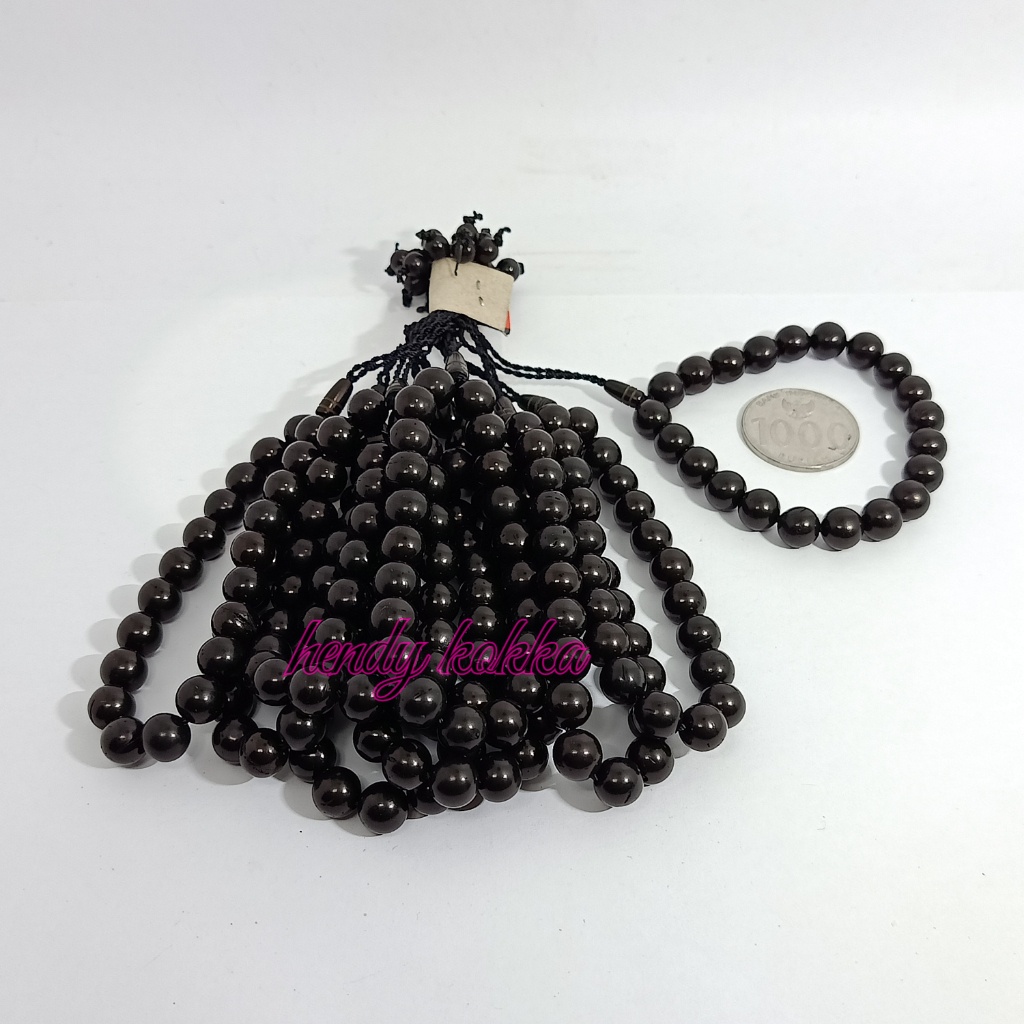 10pcs gelang kokka kaukah kaokah bulat 8mm kpl HITAM