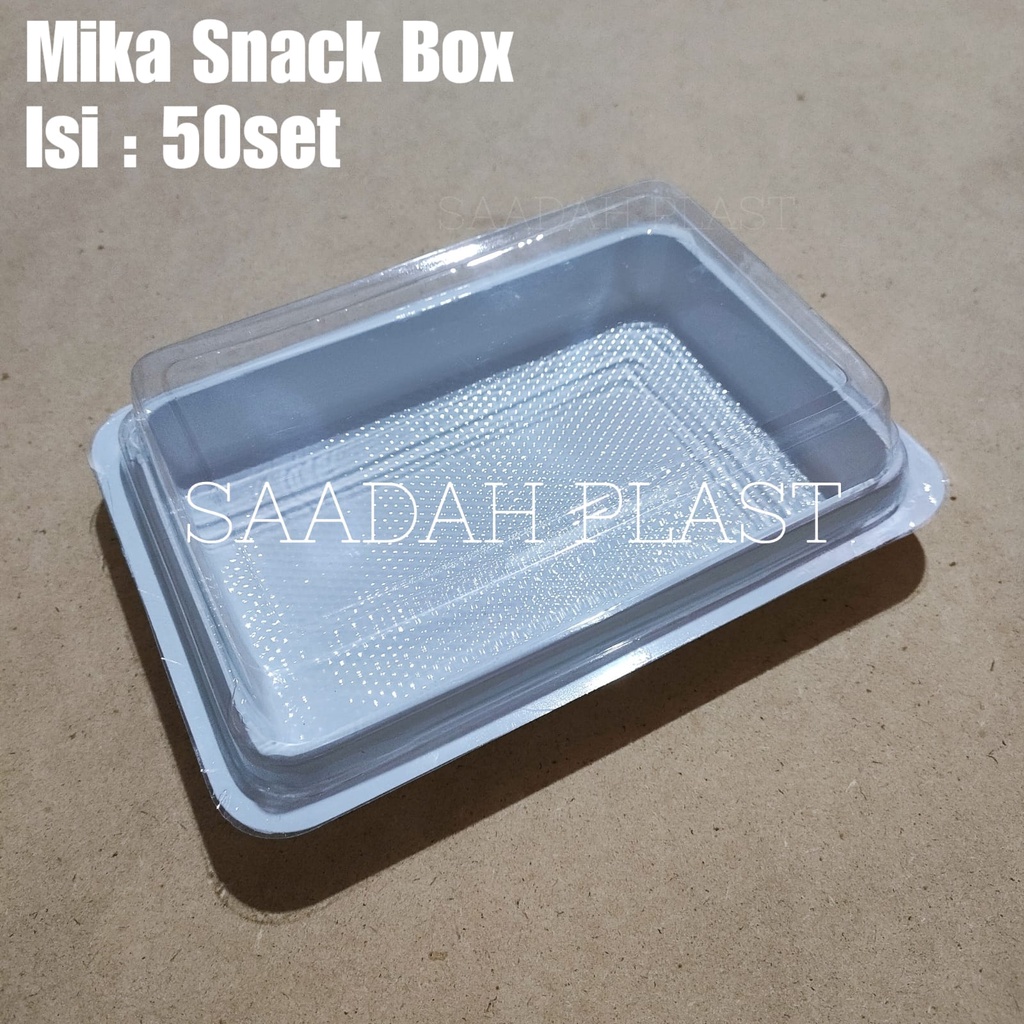(ISI 50) Mika Kue Snack Box Putih / Tray Box Bento Brownies Kue Mangkok Tanpa Sekat