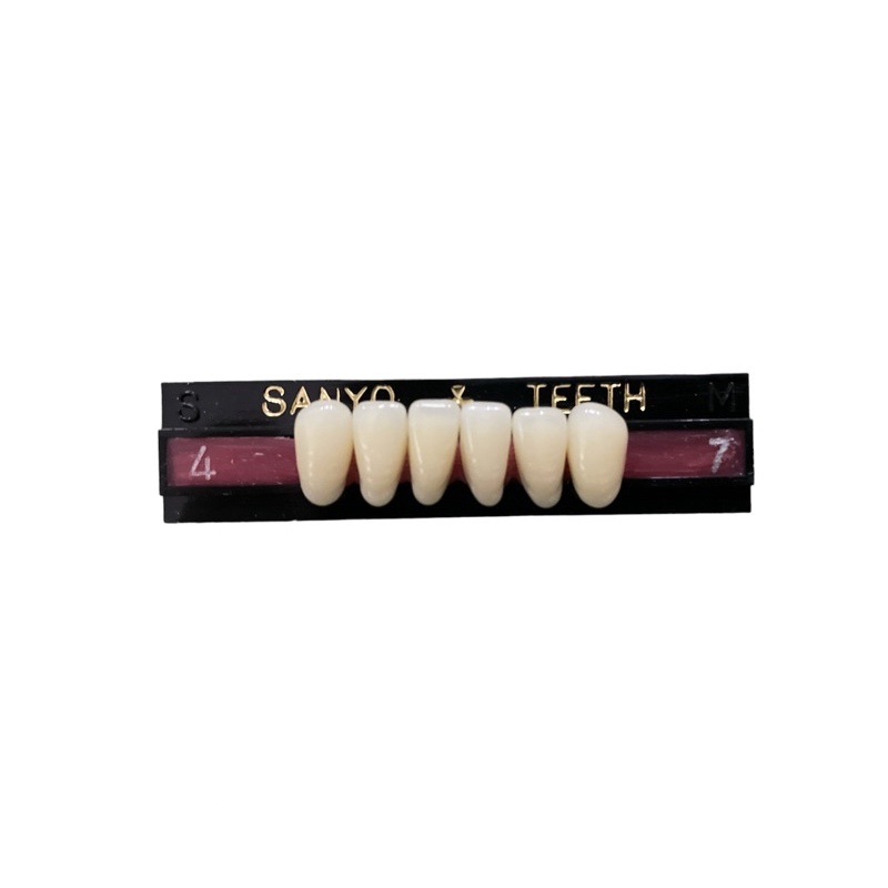 1 strip Gigi Palsu Akrilik ANTERIOR BAWAH H-DENT dan SANYO | Acrylic Teeth Hdent