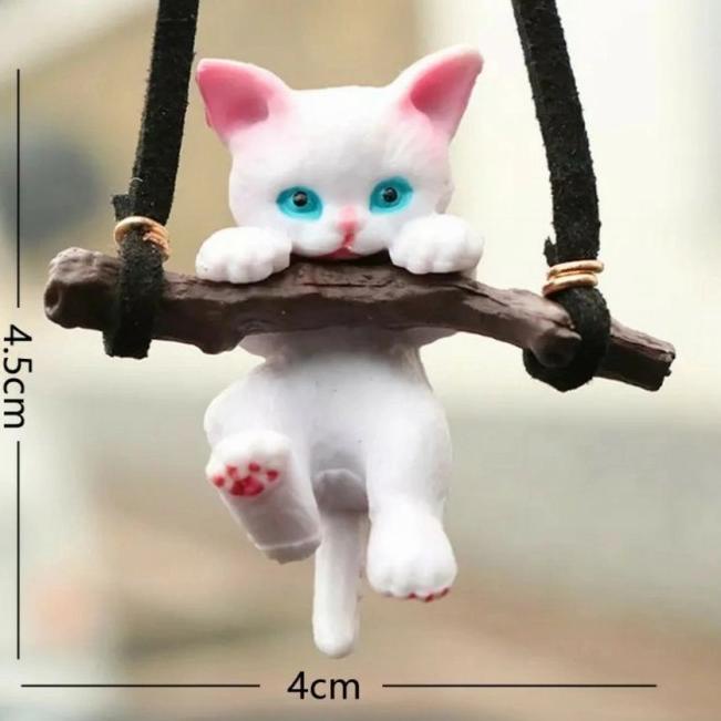 Diskon Hari Ini Gantungan Ayunan Kucing Pajangan Kaca Spion Tengah Mobil Car Cat Hanging Pendant