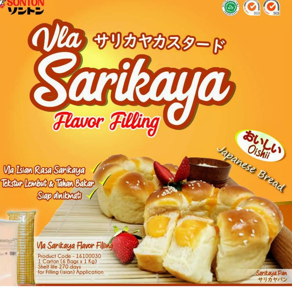 

Harga Termurah.. Sonton Vla Isian Sarikaya / Filling Srikaya 1kg - Untuk Roti Bolu kue CPH