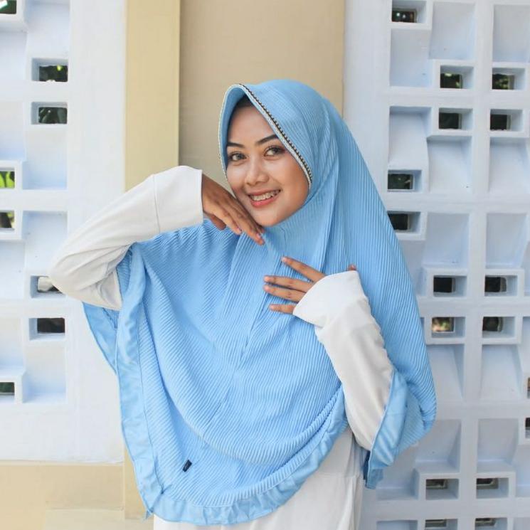 [KYM.18Oc22ᶜ]  BERGO PLISKET XL LIS PICOT REMPEL FULL LIDI LEMBUT JILBAB INSTAN PLISKET PED BORDIRHI