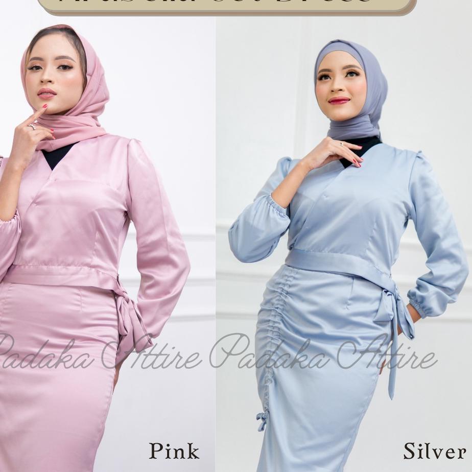 Paling Laris SET DRESS ARABELLA - SILK DRESS SERUT SATIN KONDANGAN - READY PADAKA ATTIRE etalase bar