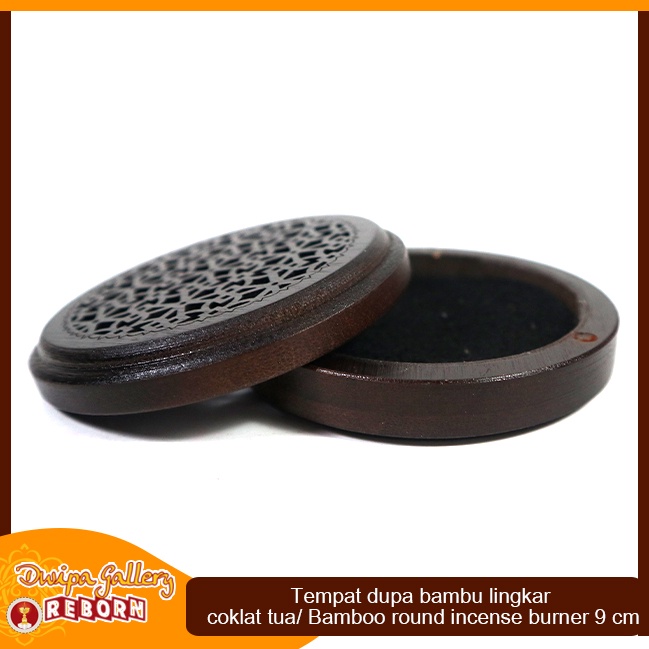 Hiolo Tempat Bakar Dupa Lingkar Round Incense Burner Bambu 9cm II