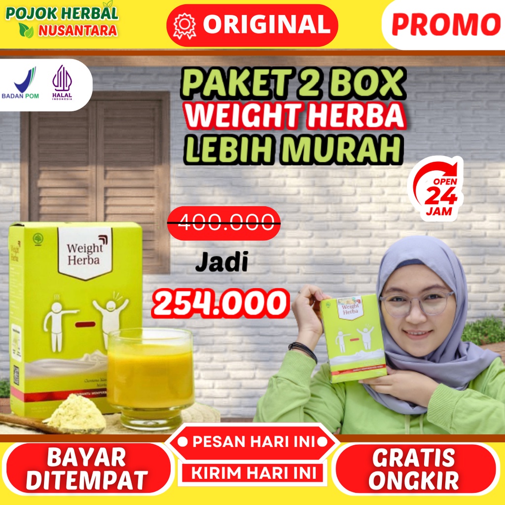 

PAKET 2 BOX WEIGHT HERBA - 100% Original Susu Penggemuk Penambah Berat Badan & Nafsu Makan Tingkatkan- Weight Herba Penggemuk Badan Tanpa Gula & Tanpa Olahraga Perlancar Saluran Pencernaan