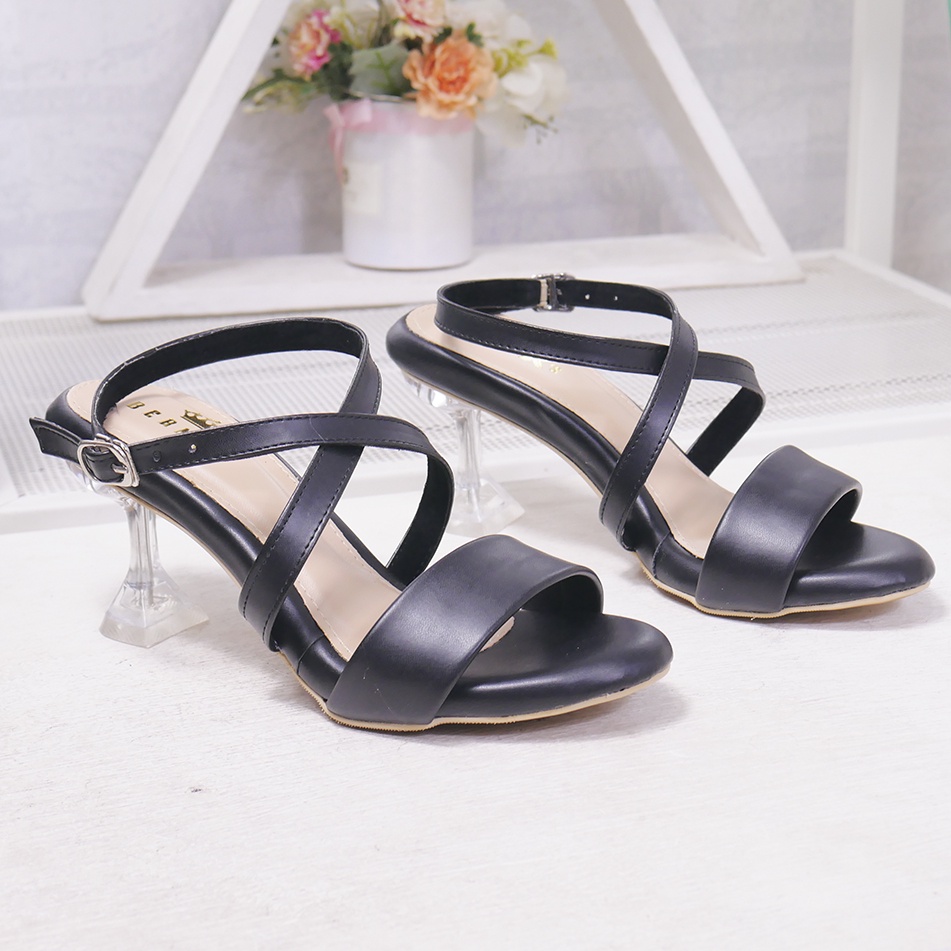 Bernx's Shoes - Nindhy Sendal Wanita High Heels Wanita 7 Cm Tali Silang