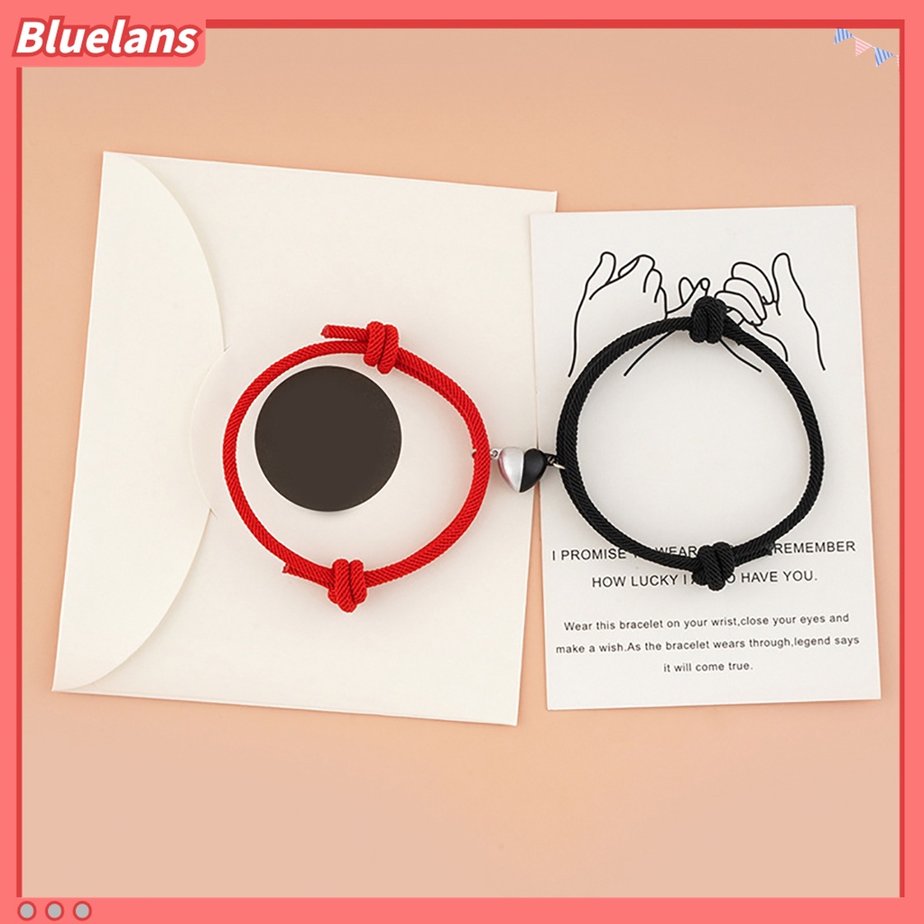 2pcs Gelang Rantai Magnetik Bahan Alloy Untuk Pasangan