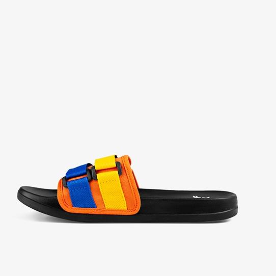 Harga Spesial Geoff Max Official - Freddo Black Orange | Slippers | Sandal Pria