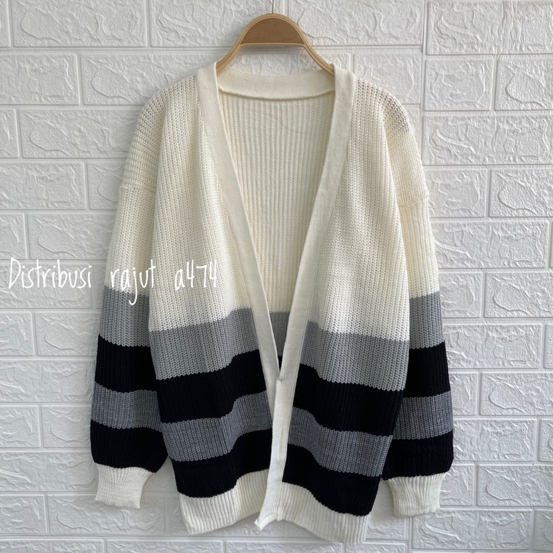 CARDIGAN LONG RAJUT OVERSIZE MOTIF BLASTER