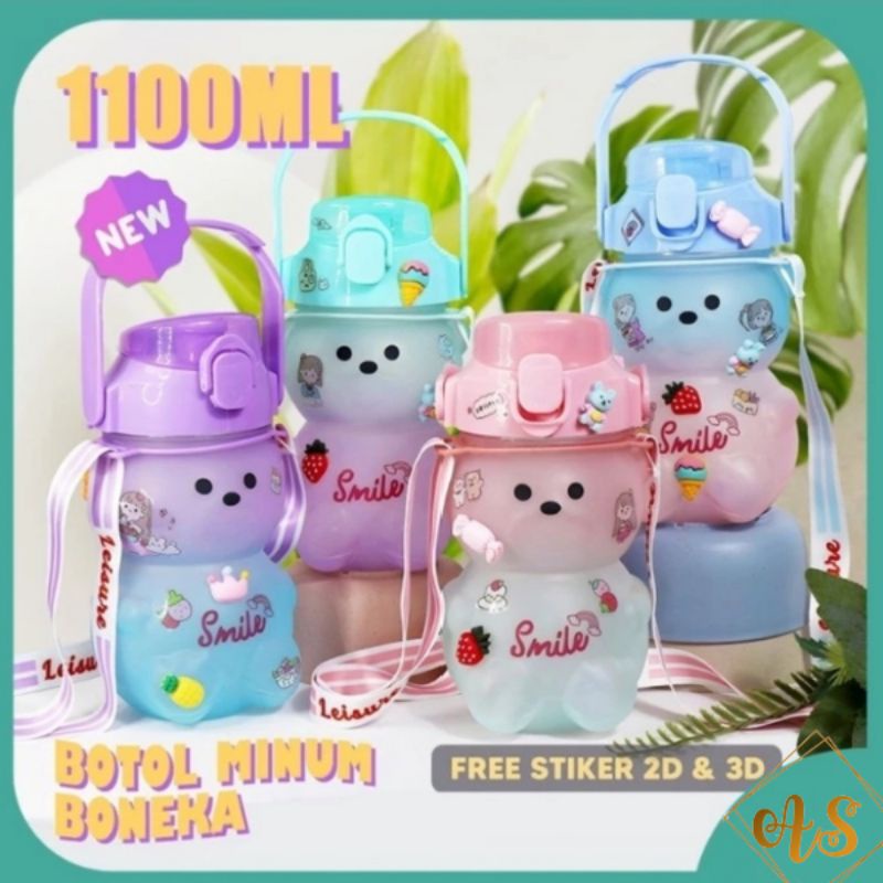 Botol Minum Gemoy Kotak gradasi 3D Viral 1,3 Liter Anak