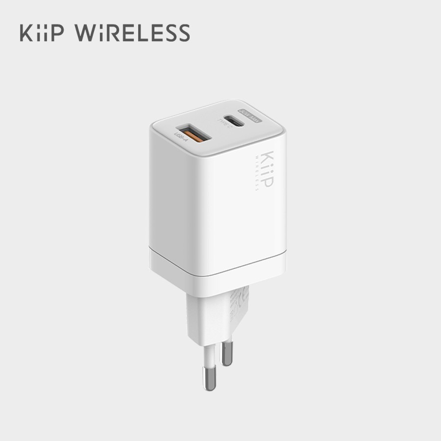 KiiP C10 Adapter Fast Charger Travel 30W USB + Type C - Mini Dual Output - Garansi Resmi 1 Tahun