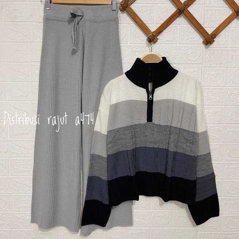 ONESET SWEATER LOLIPOP ZIVER SETELAN KULOT RAJUT