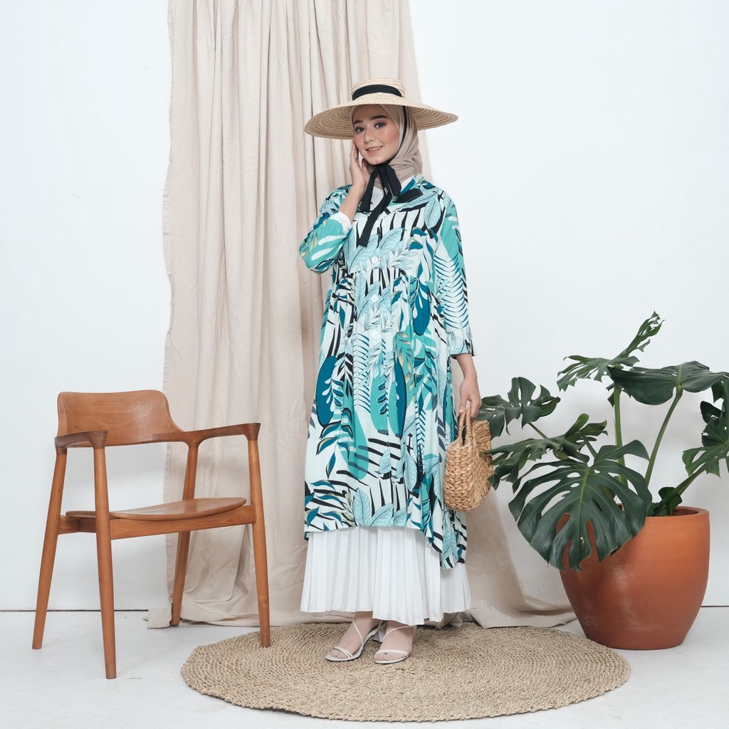 OUTER RAYON MOTIF PANTAI DRESS TROPICAL HIJAB