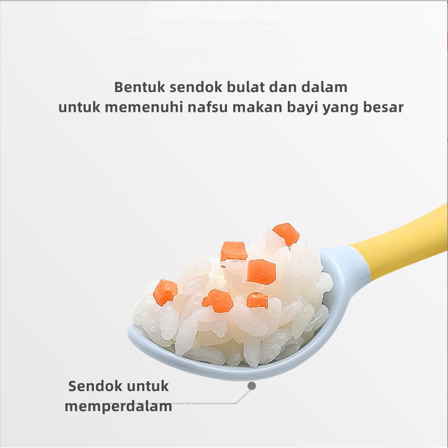 [SmallBell shop]2 In 1 Garpu + Sendok / Portable Bayi Sendok Garpu Belajar Makan Sendok Ditekuk Sendok Garp / Sendok garpu bengkok anak-anak / Sendok garpu bayi memutar bayi portabel