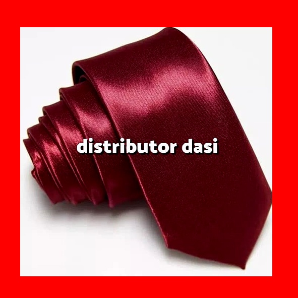 Dasi Panjang Pria Polos Merah Maroon Ukuran Slim 2 Inch dan medium standart 3 inch