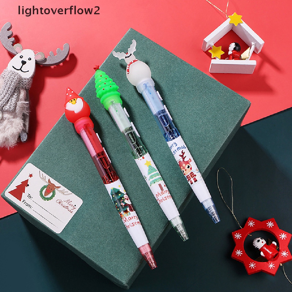 (lightoverflow2) Pulpen Dengan Lampu Motif Natal Untuk Anak-Anak