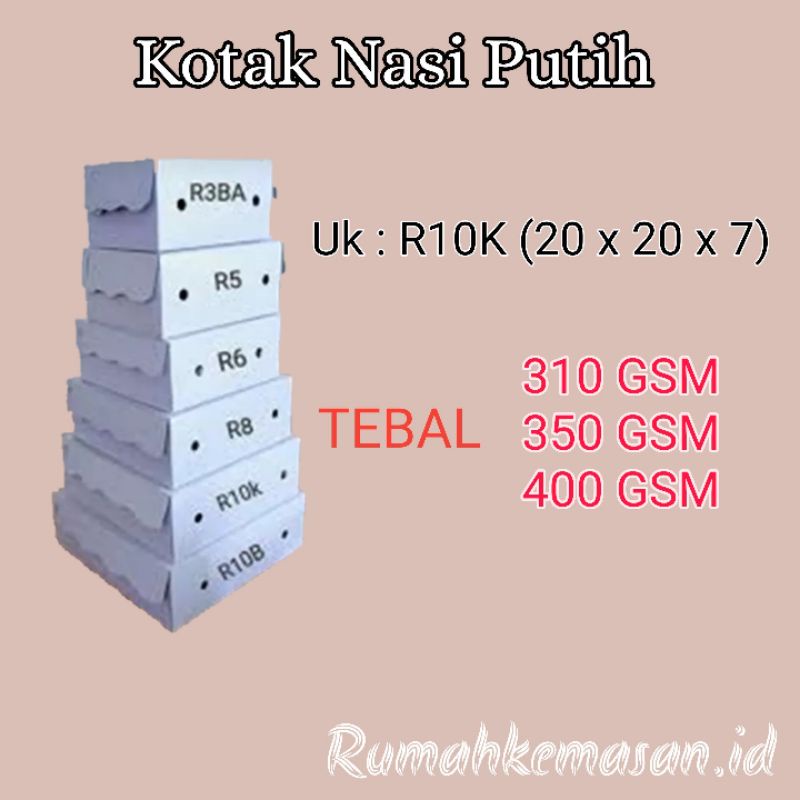

Kotak Nasi putih polos R10K (20x20x7) / Kerdus nasi putih polos (Jember)
