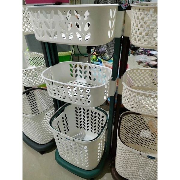 Rovega Laundry Basket Rak Keranjang Baju Kotor 3 susun