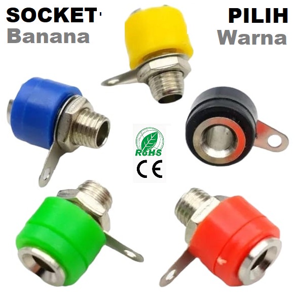 Banana Plug Female Socket 4mm Panel Mount Konektor Soket Jack Terminal