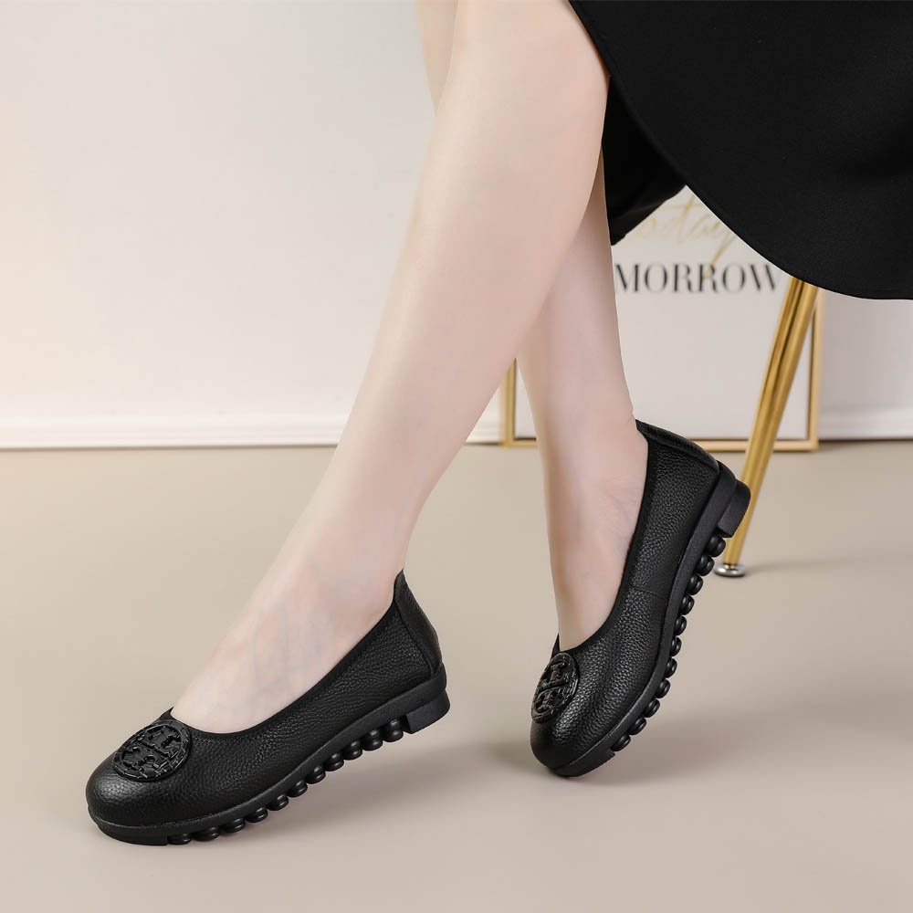 Sepatu Tory Burch kayu telapak radial kulit tory flat balerina