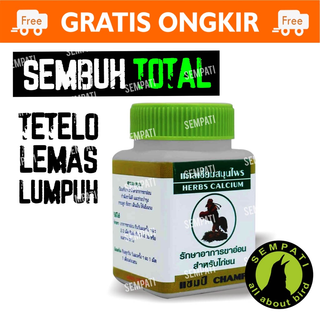 Herb Calcium Import Original 50btir Vitamin Tulang Sendi Ayam Tarung Obat Merpati Lumpuh Sayap Lemas Kalek Kalak Ayam Herbs Kalsium Suplemen Ayam Tarung Tarung Bangkok Aduan