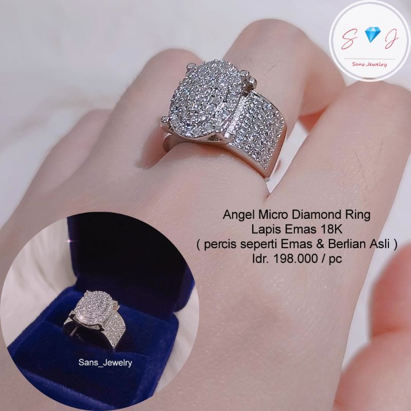 { Angel Micro Diamond Ring by Sans_Jewelry } Cincin Replika Berlian Wanita Cincin Cewek Cincin Swaro