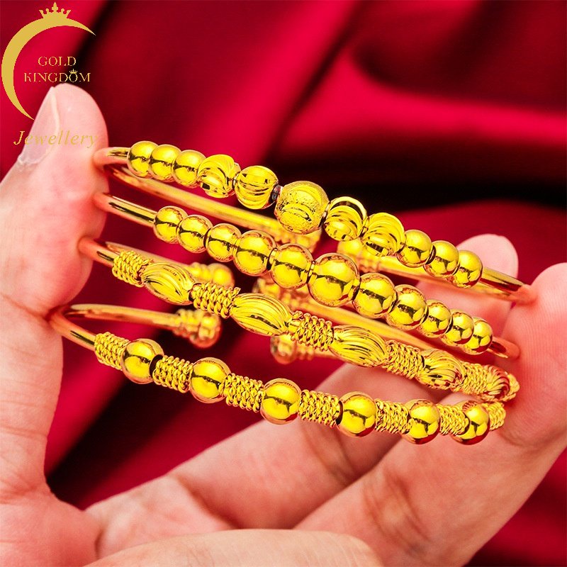 Goldkingdom Perhiasan Fashion Emas Asli Kadar 375 Bangkok Aksesoris Ready Stock Semangka Manik Benang Manik Wanita Adjustable Gelang Gaya Sederhana
