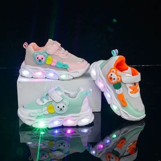 Svekes Sepatu Sneakers Cewe Cowo Sepatu Lampu Sepatu Sepatu Led Kulit lembut Baby Shoes Sepatu Kasual J048