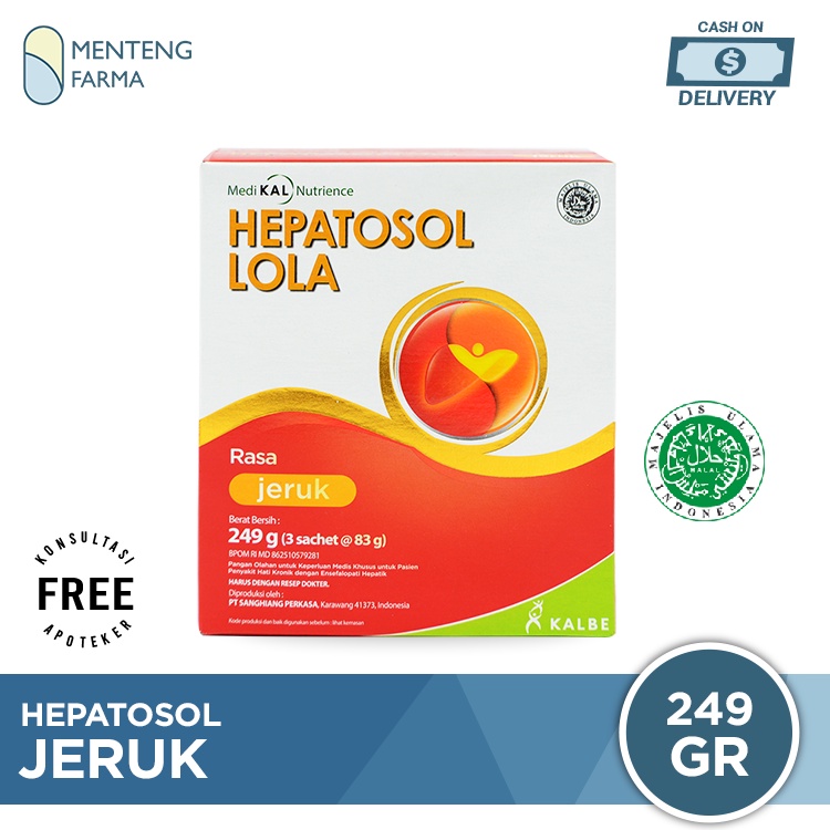 Hepatosol Lola Orange 249 Gram - Susu Nutrisi Khusus Pasien Gangguan Hati Berat